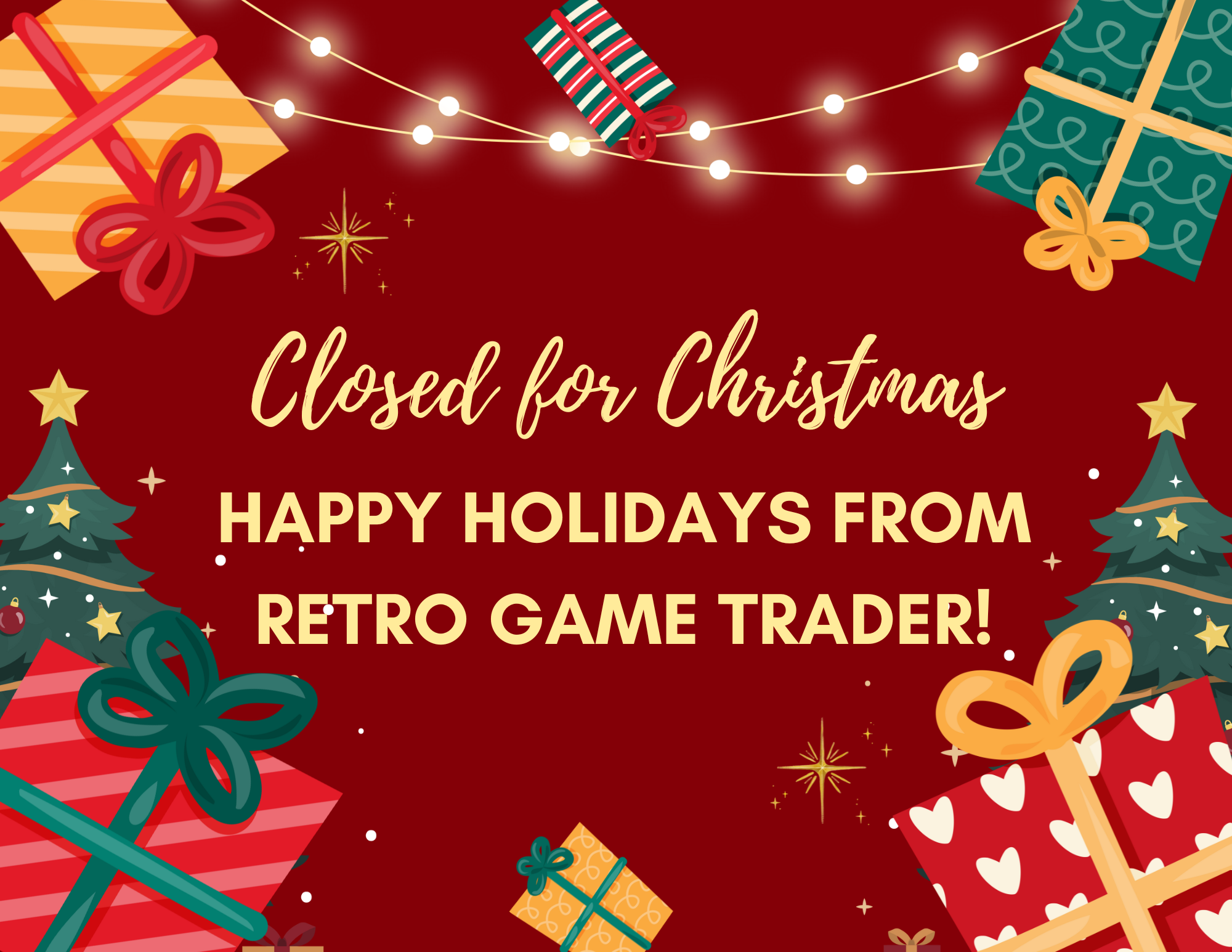 Christmas Eve and Christmas store hours for 2024 RETRO GAME TRADER